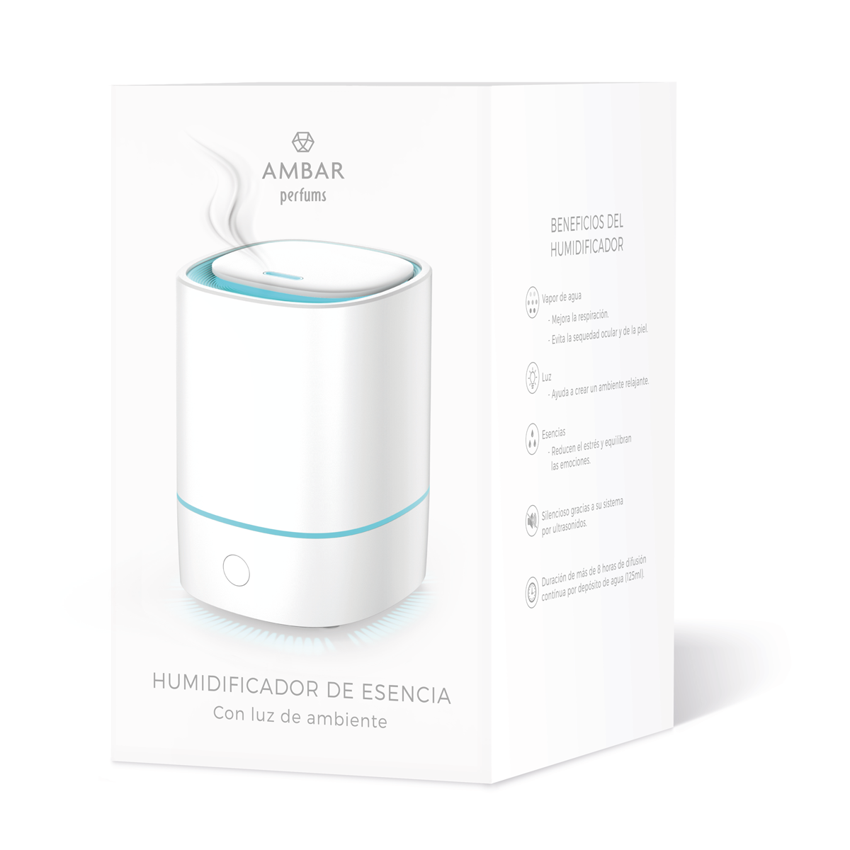 UMIDIFICADOR ÂMBAR COM LUZ AMBIENTE