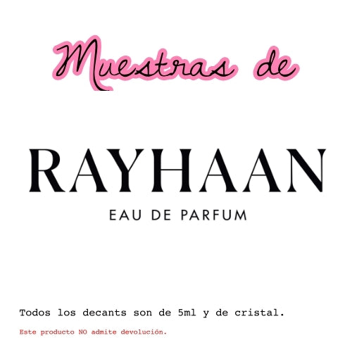 muestras Rayhaan 5ml decant perfume árabe