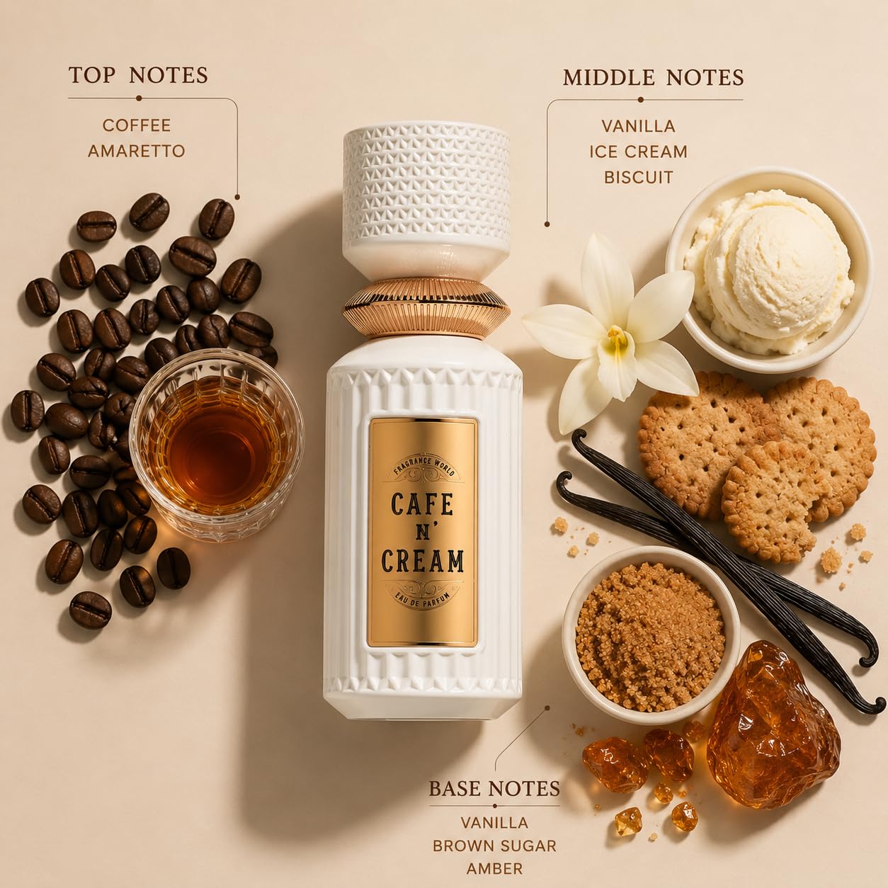 CAFE N' CREAM – Fragrance World | Perfume Árabe Gourmand de Café, Vainilla y Crema