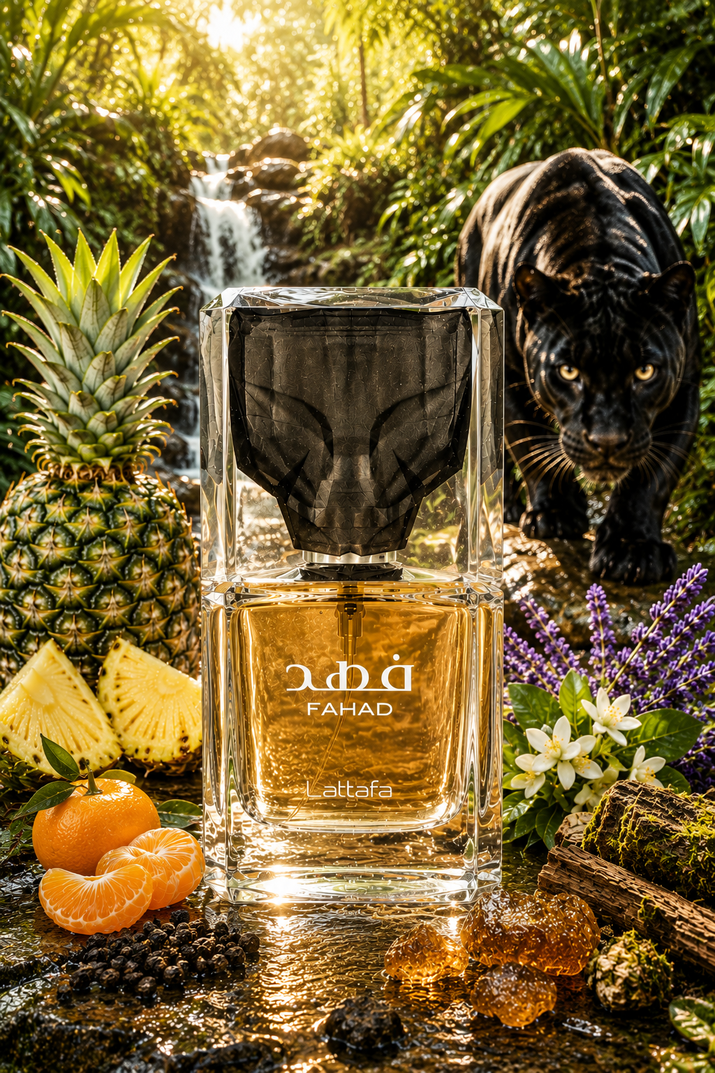 Frasco Fahad Lattafa perfume oriental elegante