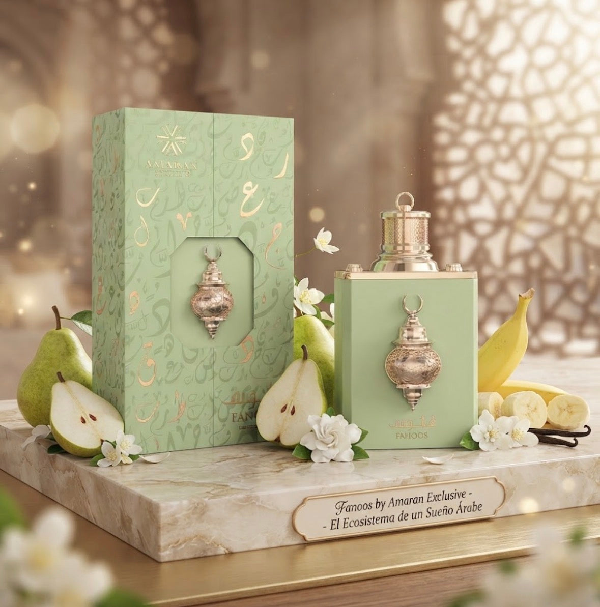 Fanoos Amaran perfume árabe de plátano y coco