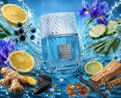 Khamrah Waha de Lattafa perfume árabe fresco marino con vainilla y ambroxan 100ml