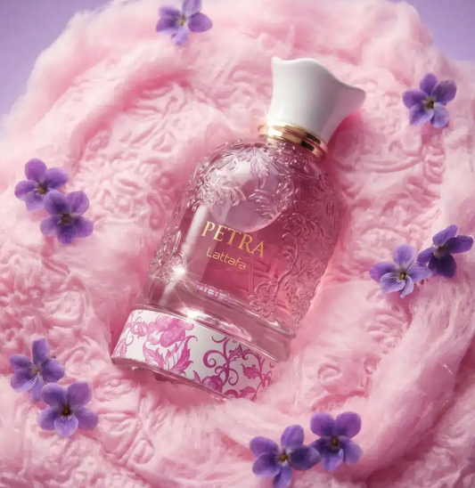 Petra Viola de Lattafa perfume árabe femenino floral afrutado y dulce