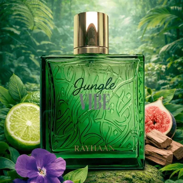 Rayhaan Jungle Vibe – Rayhaan | Perfume Árabe Unisex Fresco, Verde y Amaderado con Higo, Pomelo, Bergamota y Sándalo