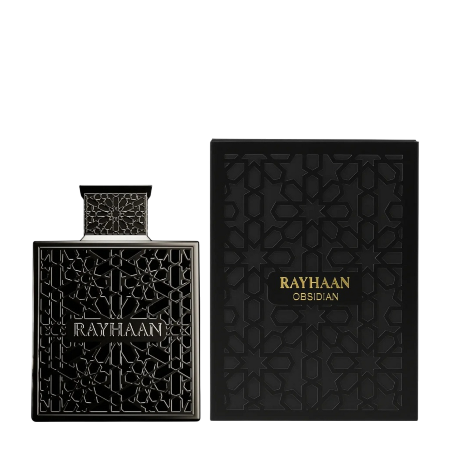 RAYHAAN OBSIDIAN - Rayhaan | Perfume Árabe Masculino con Iris empolvado, Cuero y Maderas oscuras