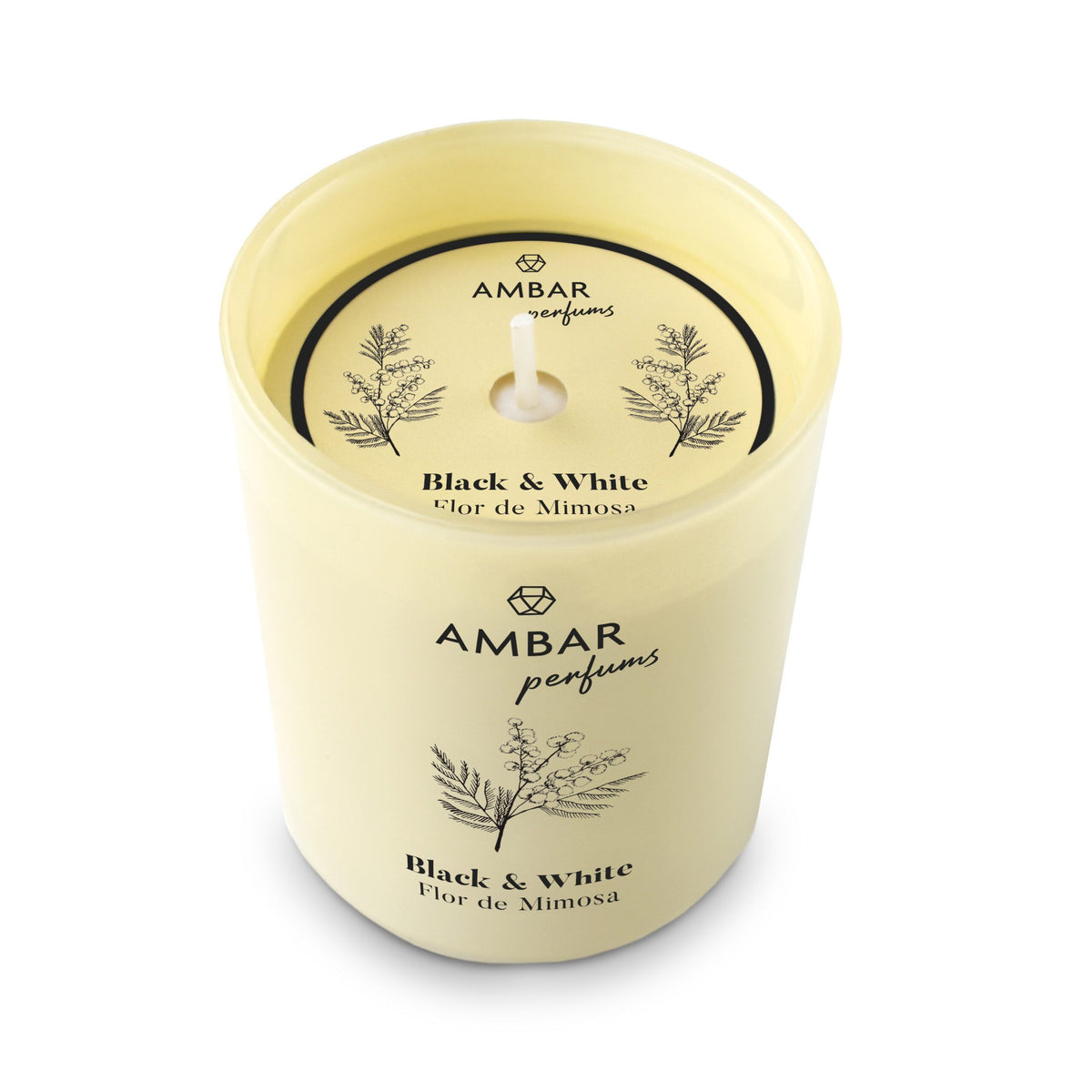Vela AMBAR Black & White Flor de Mimosa 125 g